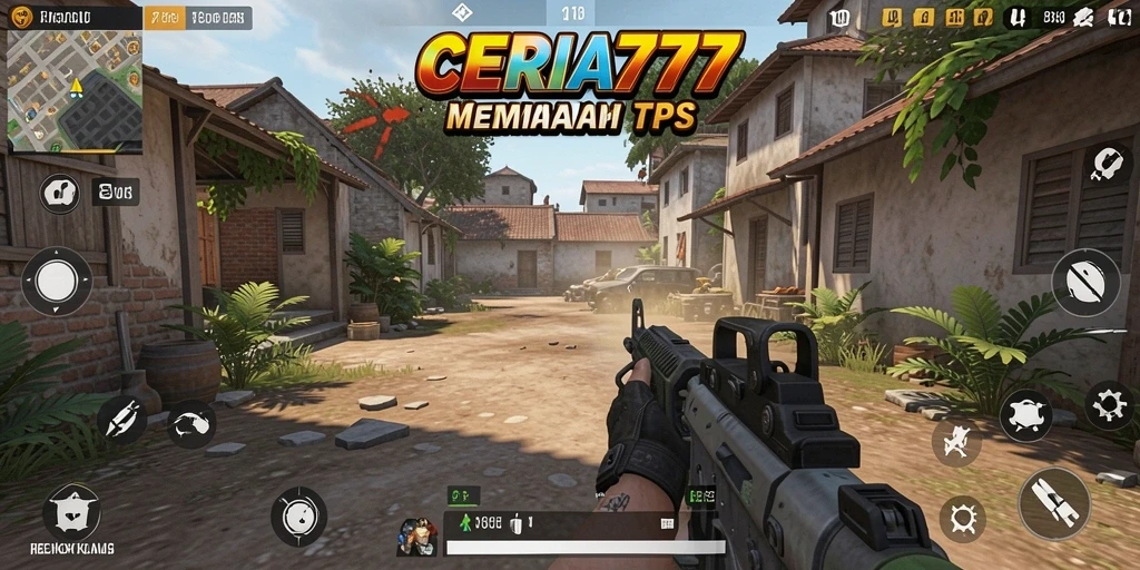 Screenshot utama menunjukkan aksi seru gameplay TPS CERIA777.