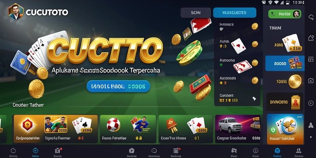 Tampilan utama aplikasi CUCUTOTO dengan fitur taruhan olahraga.