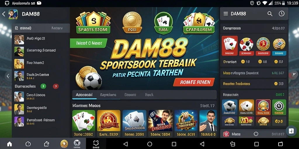 Tampilan utama gameplay Sportsbook DAM88 dengan berbagai pilihan taruhan.