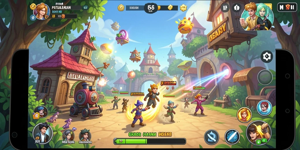 Tampilan gameplay G668 yang penuh warna dan seru.