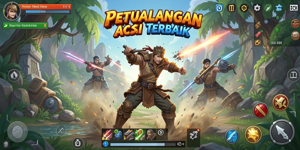 Screenshot gameplay ID098 menampilkan pertempuran seru dan dunia yang luas.
