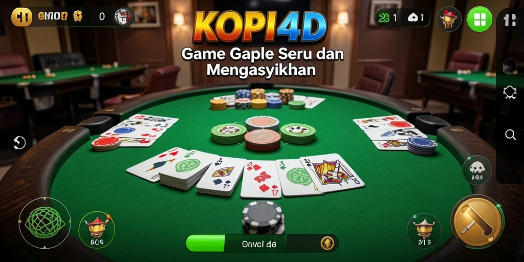 Screenshot utama KOPI4D menampilkan gameplay Gaple yang seru.