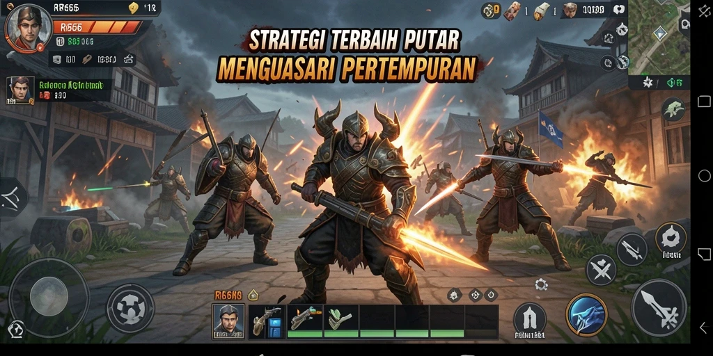 Tampilan gameplay menegangkan dalam pertempuran strategi RR666.