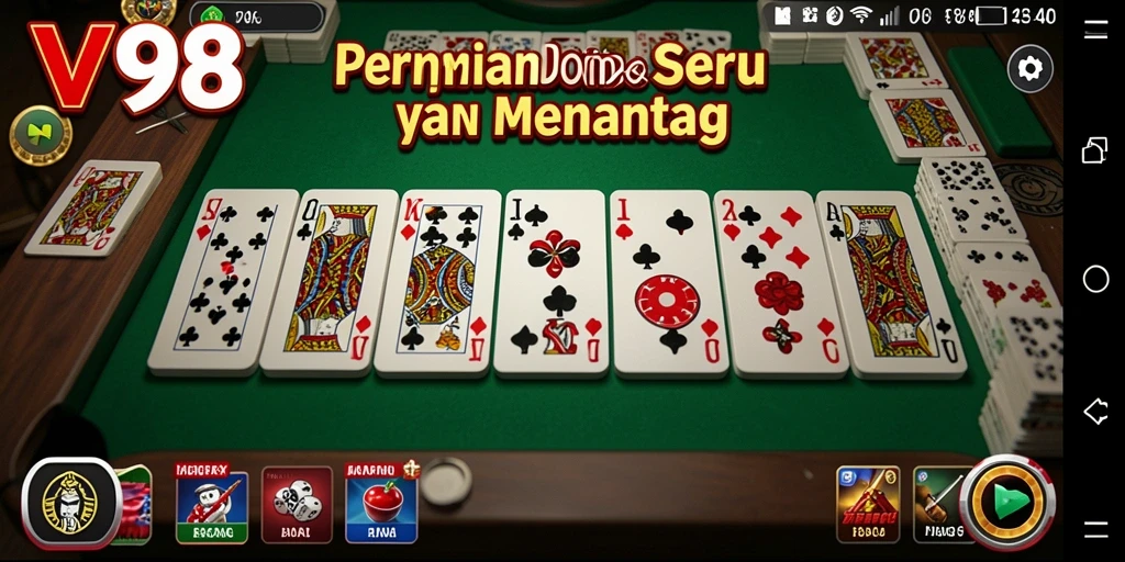 Tangkapan layar permainan Domino V98 dengan aksi seru.