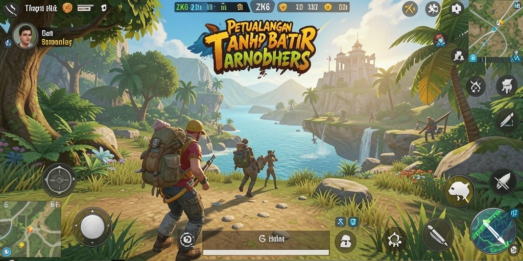 Screenshot gameplay ZK6 menampilkan eksplorasi dunia terbuka yang mengesankan.